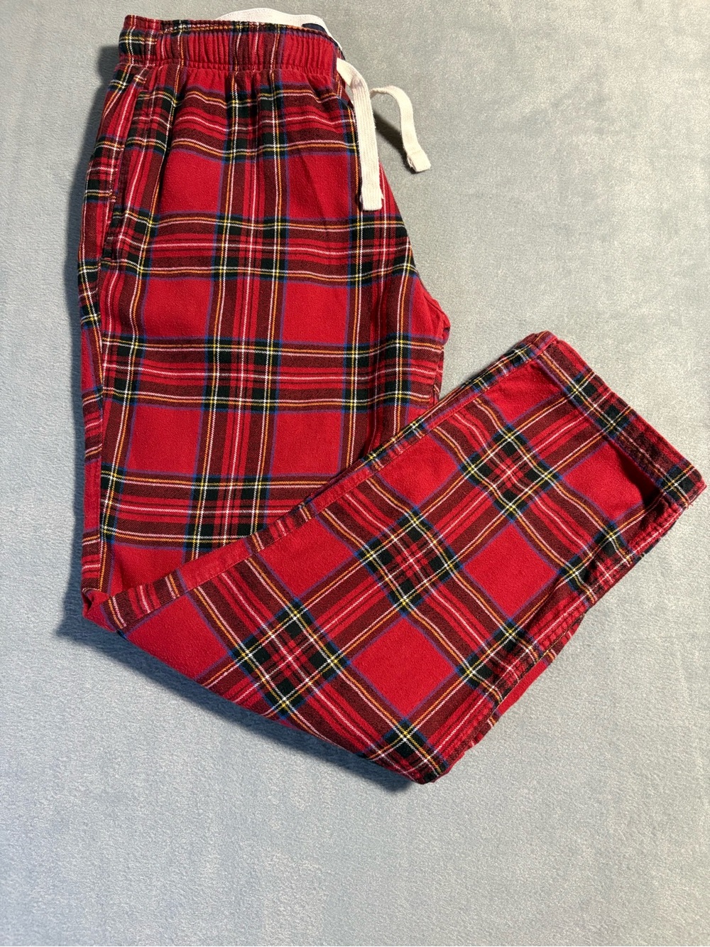 Abercrombie & Fitch Red Plaid Drawstring Joggers